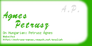 agnes petrusz business card